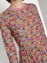 Gemustertes Midi-Kleid mit geripptem Ausschnitt - Frauen - multicolor flower print Gemustertes Midi-Kleid mit geripptem Ausschnitt - Frauen - multicolor flower print - 9 - TOM TAILOR Denim