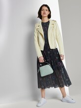 Gemustertes Midi-Kleid mit geripptem Ausschnitt - Frauen - navy letter print Gemustertes Midi-Kleid mit geripptem Ausschnitt - Frauen - navy letter print - 3 - TOM TAILOR Denim