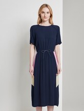 Midikleid mit Tunnelzug an der Taille - Frauen - Real Navy Blue Midikleid mit Tunnelzug an der Taille - Frauen - Real Navy Blue - 1 - TOM TAILOR Denim