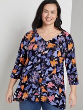 Longshirt mit Blumenmuster - Frauen - colorful blue flower print Longshirt mit Blumenmuster - Frauen - colorful blue flower print - 5 - My True Me