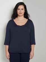 T-shirt met linten detail - Vrouwen - Real Navy Blue T-shirt met linten detail - Vrouwen - Real Navy Blue - 1 - My True Me