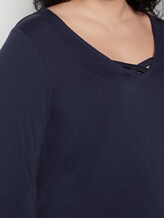 T-shirt met linten detail - Vrouwen - Real Navy Blue T-shirt met linten detail - Vrouwen - Real Navy Blue - 9 - My True Me