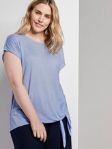 T-Shirt mit Knoten-Detail - Frauen - Parisienne Blue T-Shirt mit Knoten-Detail - Frauen - Parisienne Blue - 5 - My True Me