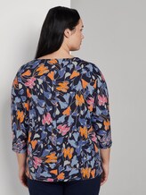 T-Shirt im Wickel-Look - Frauen - colorful blue flower print T-Shirt im Wickel-Look - Frauen - colorful blue flower print - 2 - My True Me