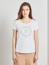 T-Shirt mit Logo-Print - Frauen - Off White T-Shirt mit Logo-Print - Frauen - Off White - 1 - TOM TAILOR Denim