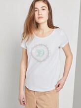 T-Shirt mit Logo-Print - Frauen - Off White T-Shirt mit Logo-Print - Frauen - Off White - 5 - TOM TAILOR Denim