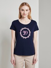 T-shirt met logo print - Vrouwen - Real Navy Blue T-shirt met logo print - Vrouwen - Real Navy Blue - 1 - TOM TAILOR Denim