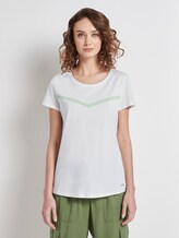 Nena & Larissa: T-Shirt mit Printstreifen - Frauen - Off White Nena & Larissa: T-Shirt mit Printstreifen - Frauen - Off White - 1 - TOM TAILOR Denim
