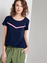 Nena & Larissa: T-Shirt mit Printstreifen - Frauen - Real Navy Blue Nena & Larissa: T-Shirt mit Printstreifen - Frauen - Real Navy Blue - 5 - TOM TAILOR Denim