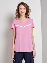 Nena & Larissa: T-Shirt mit Printstreifen - Frauen - bright pink Nena & Larissa: T-Shirt mit Printstreifen - Frauen - bright pink - 1 - TOM TAILOR Denim
