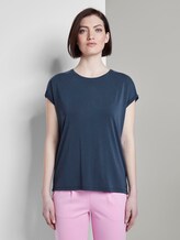 Lockeres Basic T-Shirt - Frauen - Real Navy Blue Lockeres Basic T-Shirt - Frauen - Real Navy Blue - 1 - TOM TAILOR Denim