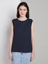 Strukturiertes Top mit Flügelärmeln - Frauen - Real Navy Blue Strukturiertes Top mit Flügelärmeln - Frauen - Real Navy Blue - 1 - TOM TAILOR Denim