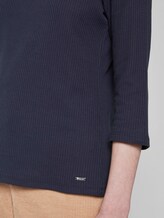 Geripptes Langarmshirt mit Carree-Ausschnitt - Frauen - Real Navy Blue Geripptes Langarmshirt mit Carree-Ausschnitt - Frauen - Real Navy Blue - 10 - TOM TAILOR Denim