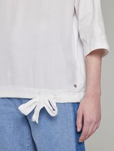 T-shirt met strik in materiaalmix - Frauen - Off White T-shirt met strik in materiaalmix - Frauen - Off White - 10 - TOM TAILOR Denim