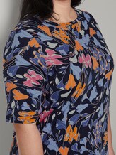 Fließendes Basic Midi-Kleid - Frauen - colorful blue flower print Fließendes Basic Midi-Kleid - Frauen - colorful blue flower print - 10 - My True Me
