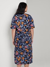 Fließendes Basic Midi-Kleid - Frauen - colorful blue flower print Fließendes Basic Midi-Kleid - Frauen - colorful blue flower print - 2 - My True Me