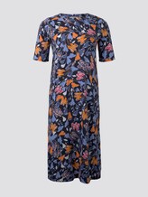 Fließendes Basic Midi-Kleid - Frauen - colorful blue flower print Fließendes Basic Midi-Kleid - Frauen - colorful blue flower print - 7 - My True Me