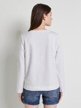 Gemustertes Sweatshirt mit Struktur - Frauen - Off White Gemustertes Sweatshirt mit Struktur - Frauen - Off White - 2 - TOM TAILOR Denim