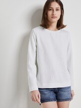 Gemustertes Sweatshirt mit Struktur - Frauen - Off White Gemustertes Sweatshirt mit Struktur - Frauen - Off White - 5 - TOM TAILOR Denim
