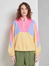 Nena & Larissa: Oversized Sweatshirt mit Troyer-Kragen - Frauen - pale yellow Nena & Larissa: Oversized Sweatshirt mit Troyer-Kragen - Frauen - pale yellow - 1 - TOM TAILOR Denim