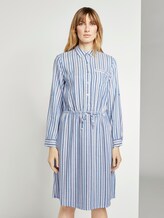 Gestreiftes Kleid mit Bindegürtel - Frauen - blue stripe Gestreiftes Kleid mit Bindegürtel - Frauen - blue stripe - 1 - TOM TAILOR