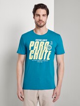 Sportliches T-Shirt mit Print - Männer - teal bay green Sportliches T-Shirt mit Print - Männer - teal bay green - 1 - TOM TAILOR
