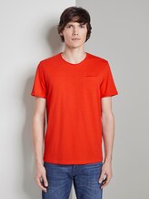 T-Shirt in Melange-Struktur - Männer - Grenadine Red T-Shirt in Melange-Struktur - Männer - Grenadine Red - 1 - TOM TAILOR
