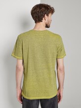 Gestreiftes T-Shirt mit Print - Männer - yellow overdye stripe Gestreiftes T-Shirt mit Print - Männer - yellow overdye stripe - 2 - TOM TAILOR