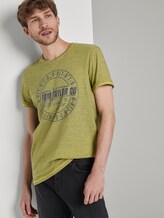 Gestreiftes T-Shirt mit Print - Männer - yellow overdye stripe Gestreiftes T-Shirt mit Print - Männer - yellow overdye stripe - 5 - TOM TAILOR