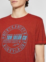 Gestreiftes T-Shirt mit Print - Männer - red overdye stripe Gestreiftes T-Shirt mit Print - Männer - red overdye stripe - 9 - TOM TAILOR