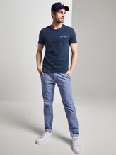 T-shirt with a textured pattern - Men - Black Iris Blue T-shirt with a textured pattern - Men - Black Iris Blue - 3 - TOM TAILOR