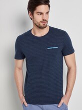 T-shirt with a textured pattern - Men - Black Iris Blue T-shirt with a textured pattern - Men - Black Iris Blue - 5 - TOM TAILOR