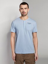 Henley T-Shirt in Melange-Optik - Männer - light powder blue Henley T-Shirt in Melange-Optik - Männer - light powder blue - 1 - TOM TAILOR