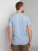 Henley T-Shirt in Melange-Optik - Männer - light powder blue Henley T-Shirt in Melange-Optik - Männer - light powder blue - 2 - TOM TAILOR