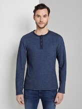 Soft long-sleeved Henley shirt - Men - Black Iris Blue Soft long-sleeved Henley shirt - Men - Black Iris Blue - 1 - TOM TAILOR