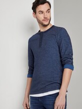 Soft long-sleeved Henley shirt - Men - Black Iris Blue Soft long-sleeved Henley shirt - Men - Black Iris Blue - 5 - TOM TAILOR