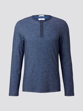 Soft long-sleeved Henley shirt - Men - Black Iris Blue Soft long-sleeved Henley shirt - Men - Black Iris Blue - 7 - TOM TAILOR