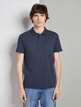 Eingefärbtes Poloshirt mit Streifenmuster - Männer - blue overdye stripe Eingefärbtes Poloshirt mit Streifenmuster - Männer - blue overdye stripe - 1 - TOM TAILOR