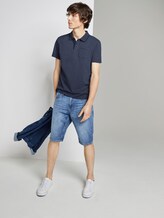 Eingefärbtes Poloshirt mit Streifenmuster - Männer - blue overdye stripe Eingefärbtes Poloshirt mit Streifenmuster - Männer - blue overdye stripe - 3 - TOM TAILOR