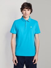Schlichtes Poloshirt mit kleinem Print - Männer - teal bay green Schlichtes Poloshirt mit kleinem Print - Männer - teal bay green - 1 - TOM TAILOR