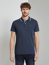 Meliertes Poloshirt - Männer - Black Iris Blue Melange Meliertes Poloshirt - Männer - Black Iris Blue Melange - 1 - TOM TAILOR