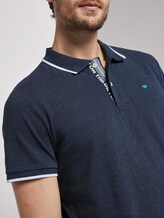 Meliertes Poloshirt - Männer - Black Iris Blue Melange Meliertes Poloshirt - Männer - Black Iris Blue Melange - 9 - TOM TAILOR