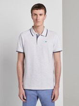 Meliertes Poloshirt - Männer - Blanc De Blanc White Melange Meliertes Poloshirt - Männer - Blanc De Blanc White Melange - 1 - TOM TAILOR