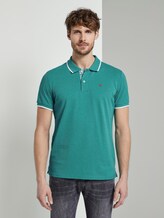 Meliertes Poloshirt - Männer - ever green white melange Meliertes Poloshirt - Männer - ever green white melange - 1 - TOM TAILOR