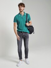 Meliertes Poloshirt - Männer - ever green white melange Meliertes Poloshirt - Männer - ever green white melange - 3 - TOM TAILOR
