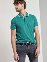 Meliertes Poloshirt - Männer - ever green white melange Meliertes Poloshirt - Männer - ever green white melange - 5 - TOM TAILOR