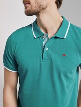 Meliertes Poloshirt - Männer - ever green white melange Meliertes Poloshirt - Männer - ever green white melange - 9 - TOM TAILOR
