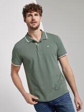 Meliertes Poloshirt - Männer - pale bark green white melange Meliertes Poloshirt - Männer - pale bark green white melange - 5 - TOM TAILOR