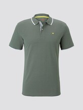 Meliertes Poloshirt - Männer - pale bark green white melange Meliertes Poloshirt - Männer - pale bark green white melange - 7 - TOM TAILOR