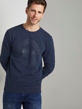 Eingefärbtes Sweatshirt mit Print - Männer - Black Iris Blue Melange Eingefärbtes Sweatshirt mit Print - Männer - Black Iris Blue Melange - 5 - TOM TAILOR
